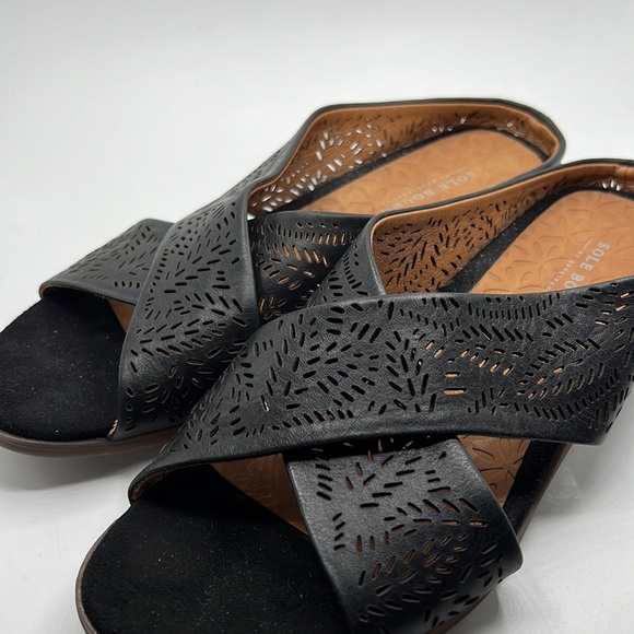 Sole Bound Black Leather Sandals Dafni - Picture 5 of 7